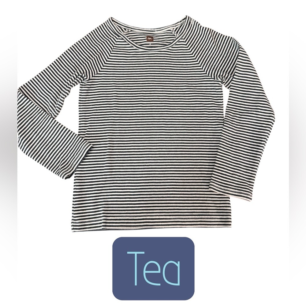 Tea Collection Black and White Striped Kids Shirt